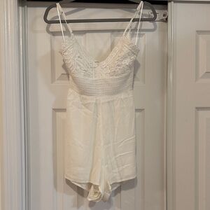 Aeropostale White Lace Jumpsuit